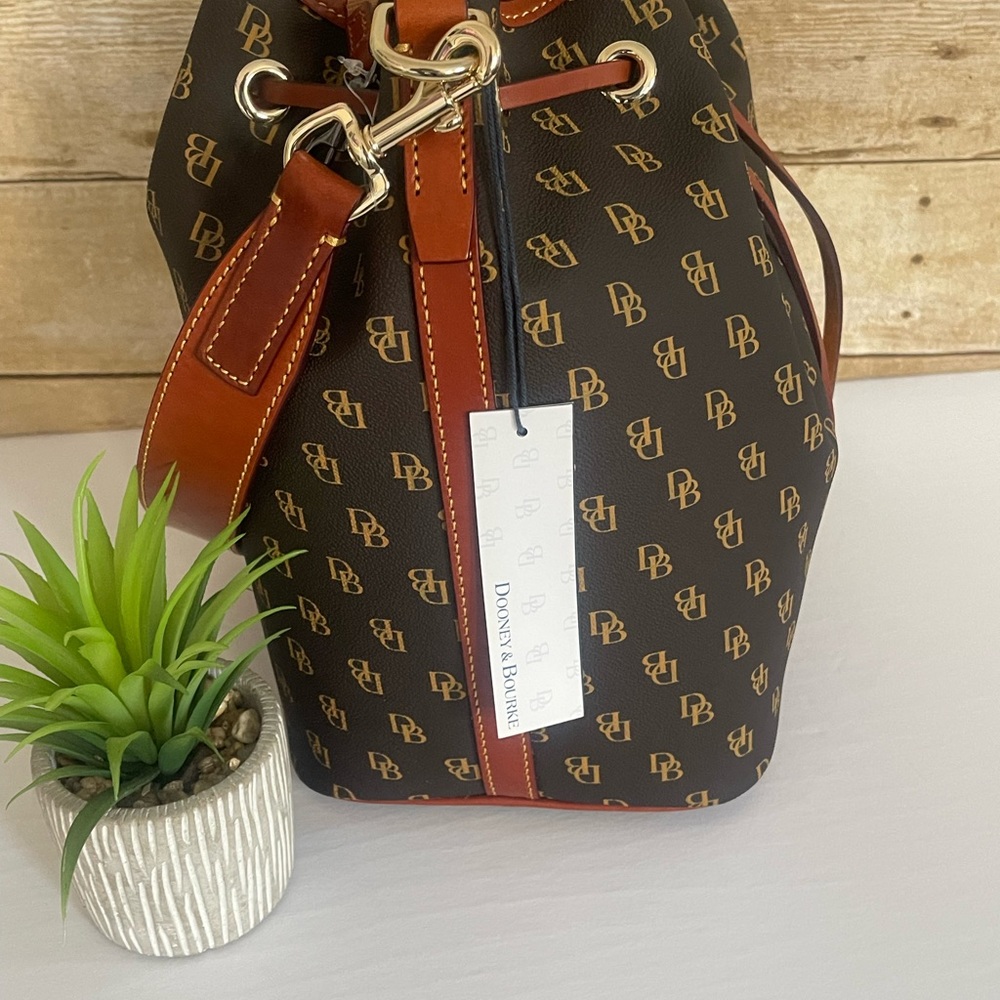 Dooney & Bourke Bucket Bag, Gretta Drawstring Color: Brown - Picture 3 of 11